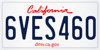 CA license plate 6VES460
