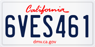 CA license plate 6VES461