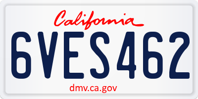 CA license plate 6VES462