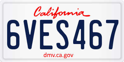 CA license plate 6VES467