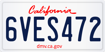 CA license plate 6VES472