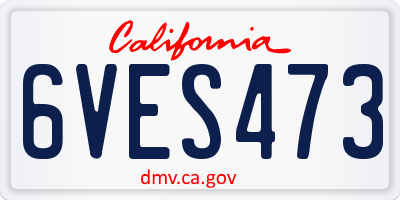 CA license plate 6VES473