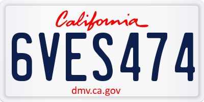 CA license plate 6VES474