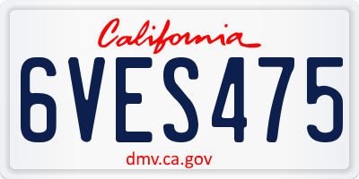 CA license plate 6VES475