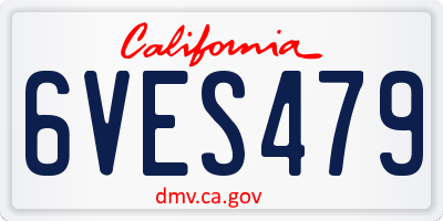 CA license plate 6VES479
