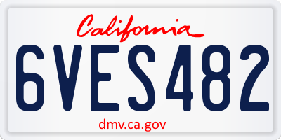 CA license plate 6VES482