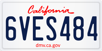 CA license plate 6VES484