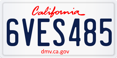 CA license plate 6VES485