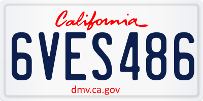CA license plate 6VES486