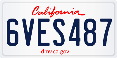 CA license plate 6VES487