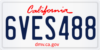 CA license plate 6VES488