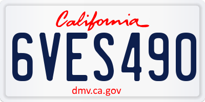 CA license plate 6VES490