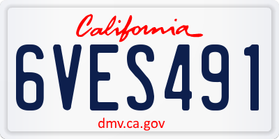 CA license plate 6VES491