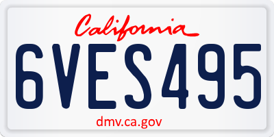 CA license plate 6VES495