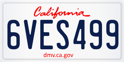 CA license plate 6VES499