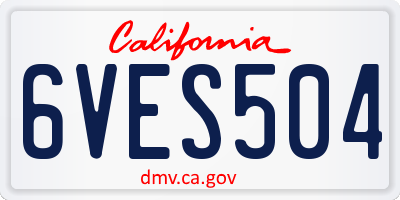 CA license plate 6VES504