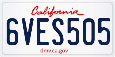 CA license plate 6VES505