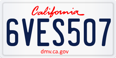 CA license plate 6VES507