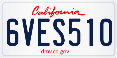 CA license plate 6VES510