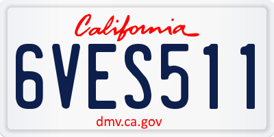 CA license plate 6VES511