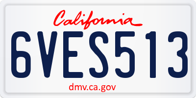 CA license plate 6VES513