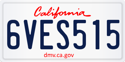 CA license plate 6VES515