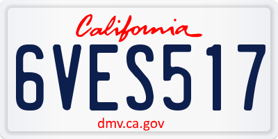 CA license plate 6VES517