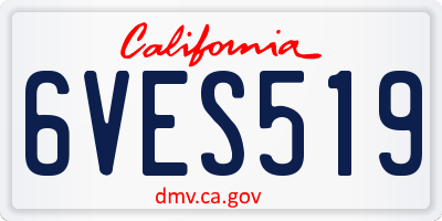 CA license plate 6VES519