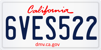 CA license plate 6VES522