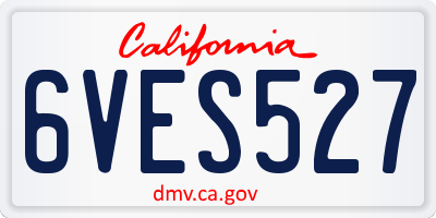 CA license plate 6VES527
