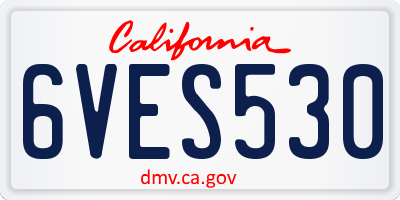 CA license plate 6VES530