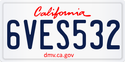 CA license plate 6VES532