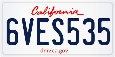 CA license plate 6VES535