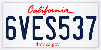 CA license plate 6VES537