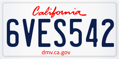 CA license plate 6VES542