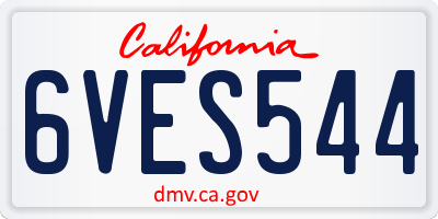 CA license plate 6VES544