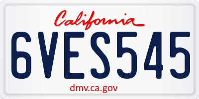 CA license plate 6VES545