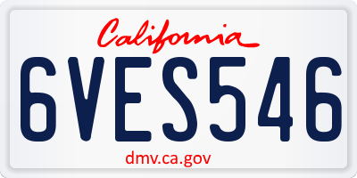 CA license plate 6VES546