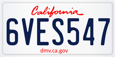 CA license plate 6VES547