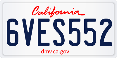 CA license plate 6VES552