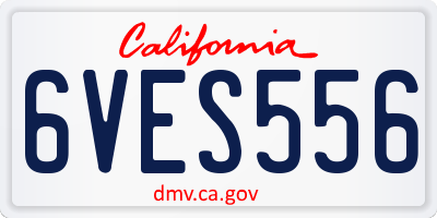 CA license plate 6VES556