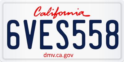 CA license plate 6VES558