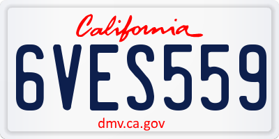 CA license plate 6VES559