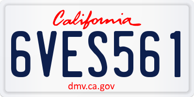 CA license plate 6VES561