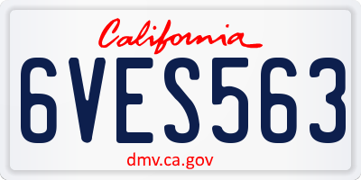 CA license plate 6VES563