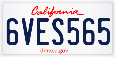 CA license plate 6VES565