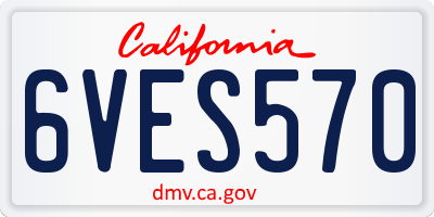CA license plate 6VES570