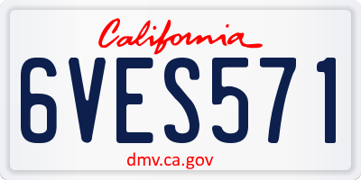 CA license plate 6VES571