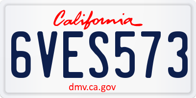 CA license plate 6VES573