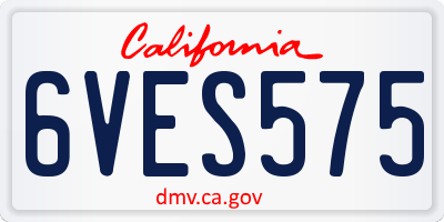 CA license plate 6VES575